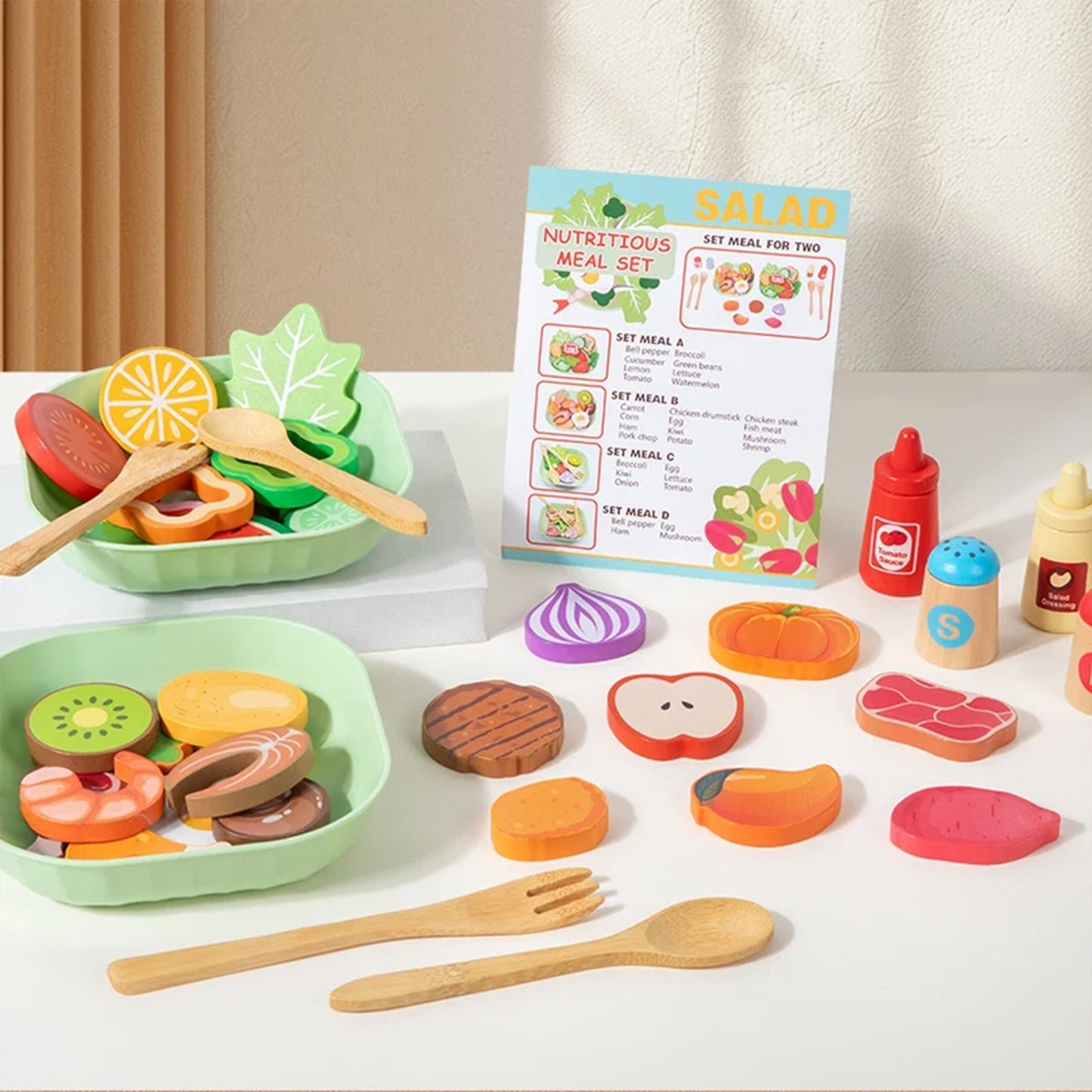 Jessruly®  for Kitchen – Realistic Salad Simulation Cooking Toys