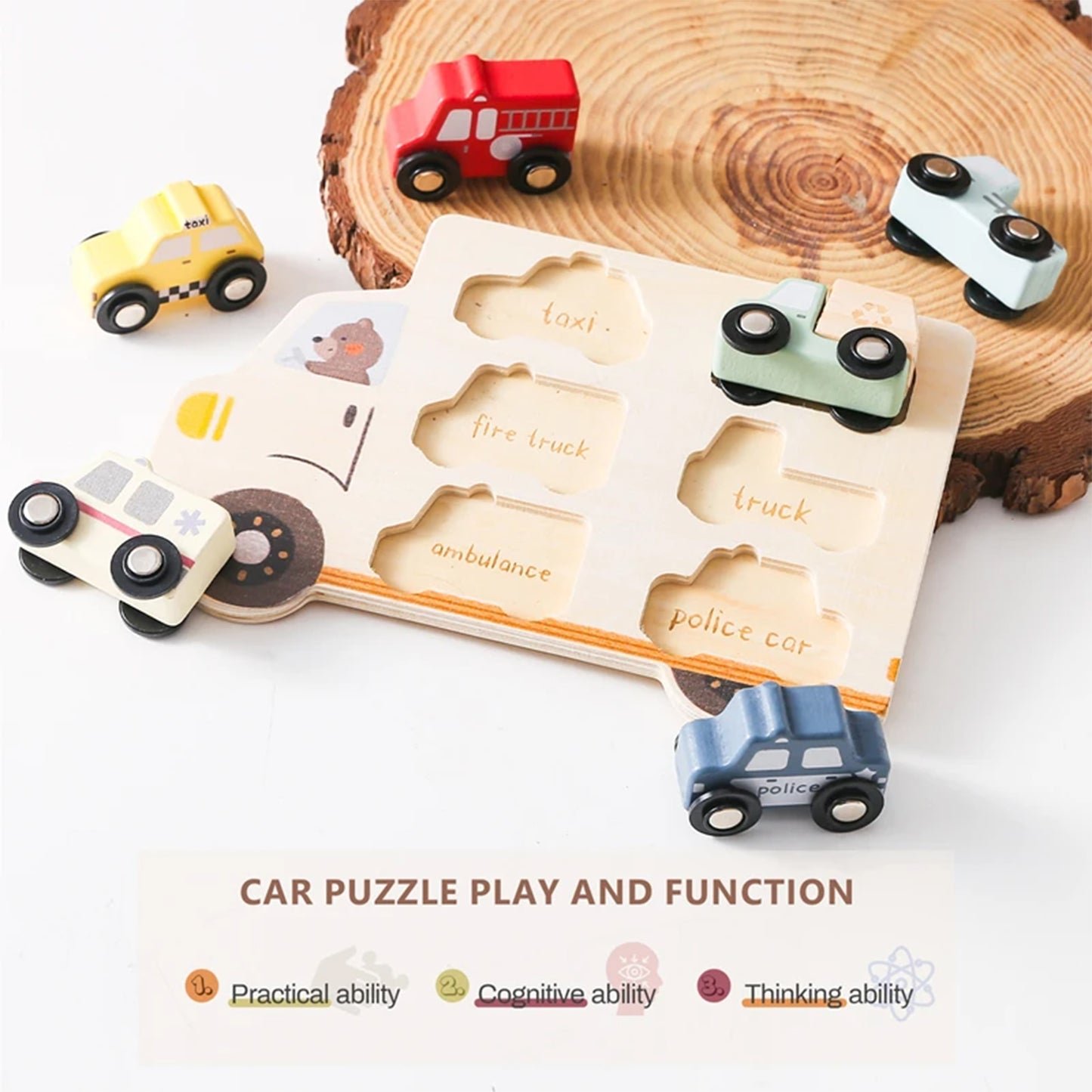 Jessruly® Wooden Vehicle Puzzle Set