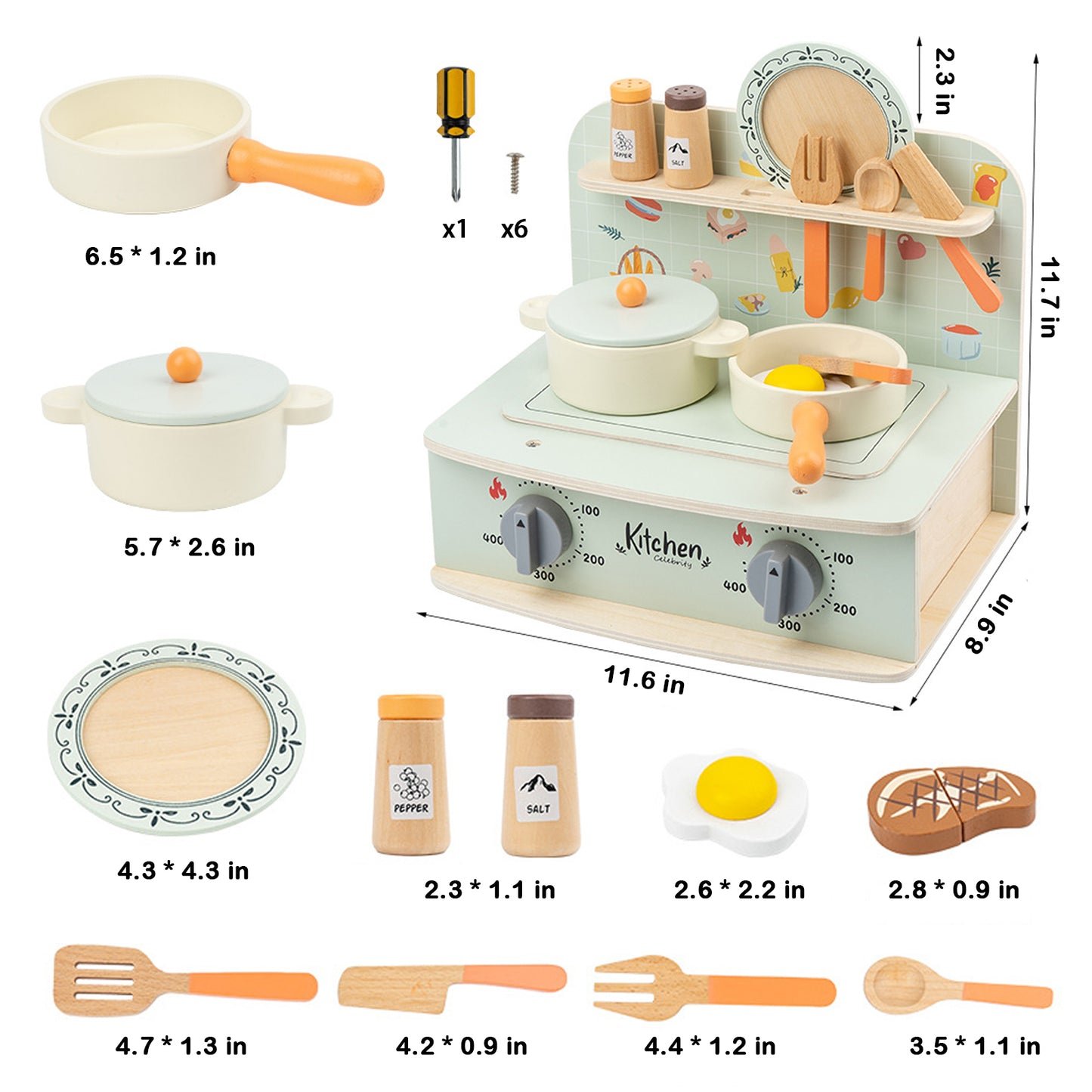 Jessruly® Wooden Play Food Set
