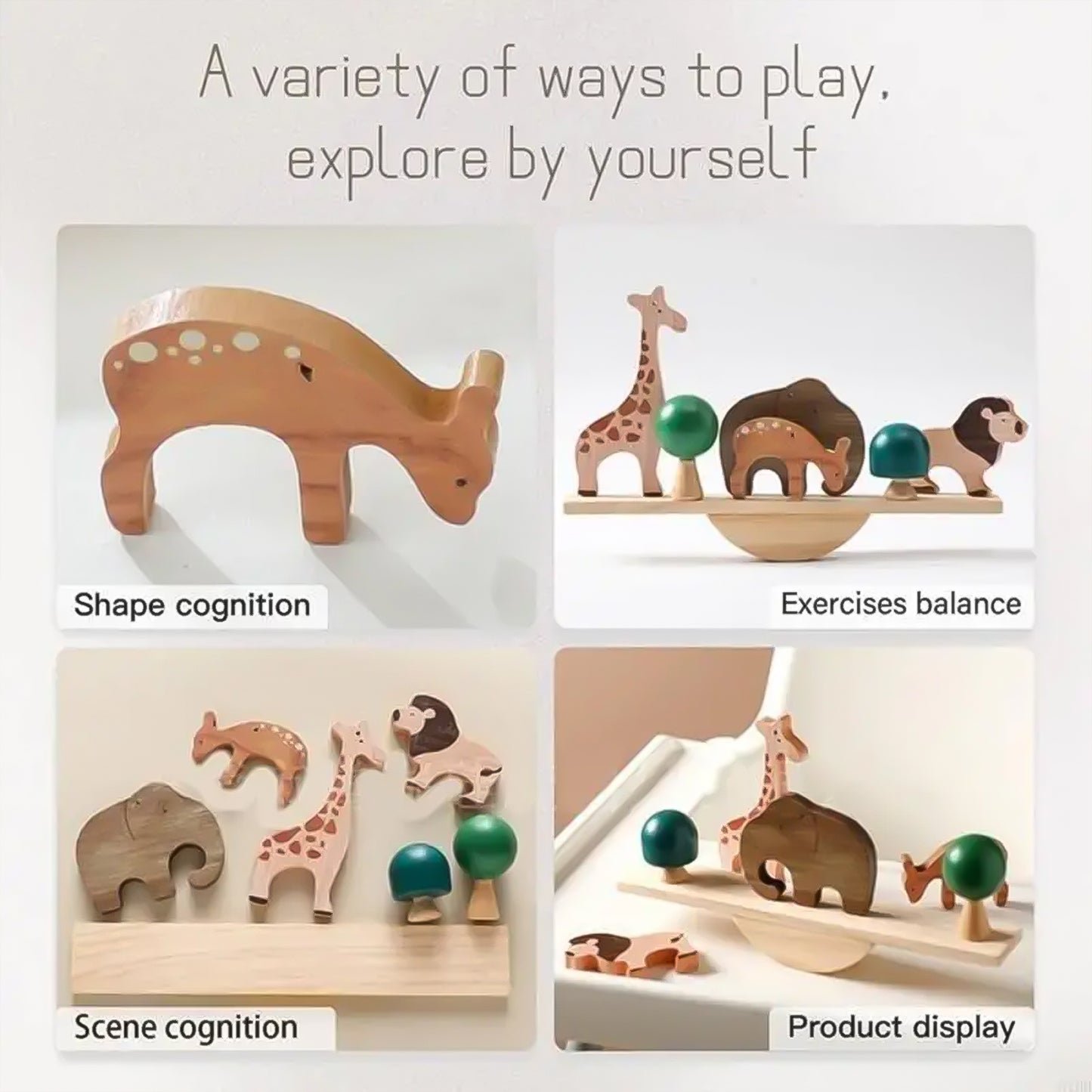 Jessruly® Wooden Forest Animals Balance Toy