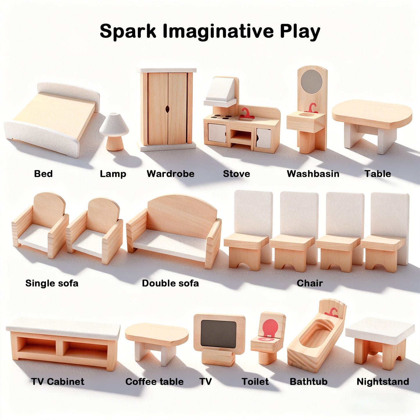 Jessruly® Wooden White Dollhouse