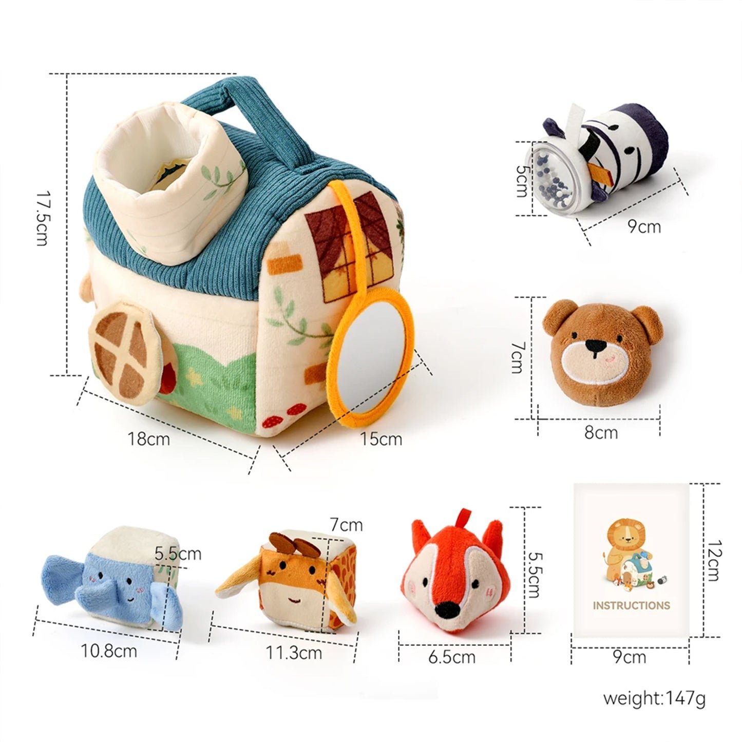 Jessruly® Organic Plush Barn – Pop-Up Sensory Toy