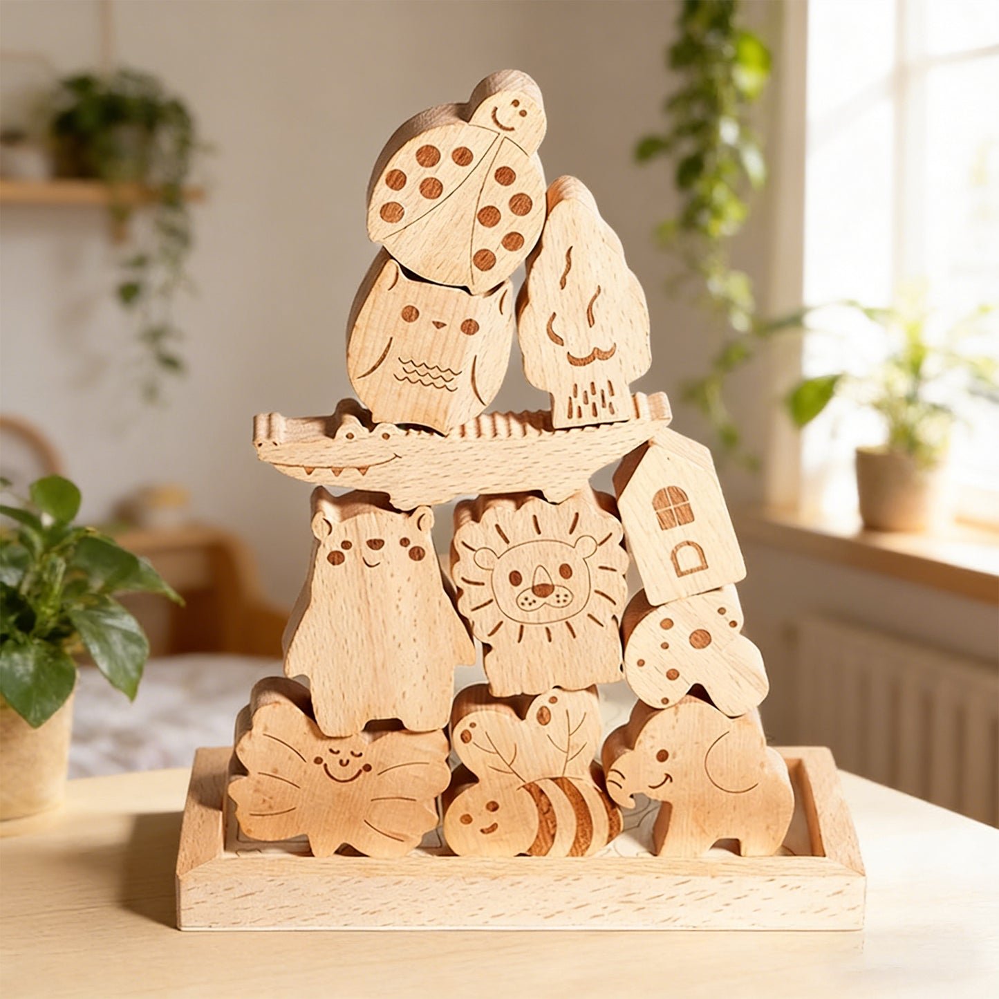 Jessruly® Wooden Safari Animal Puzzle Box