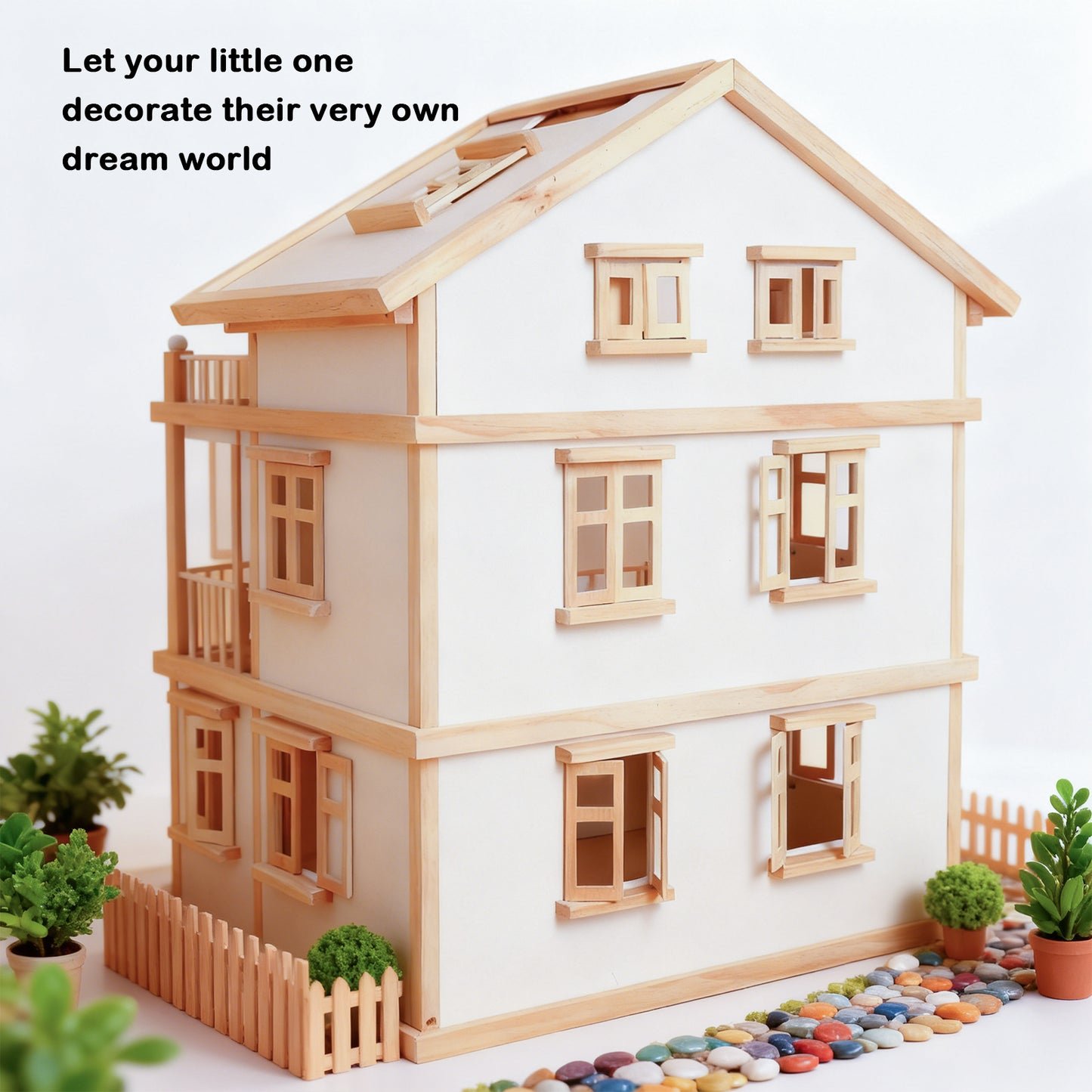 Jessruly® Wooden White Dollhouse
