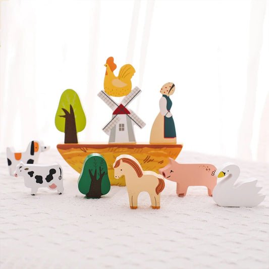 Jessruly® Wooden Farm Animals Balance Toy