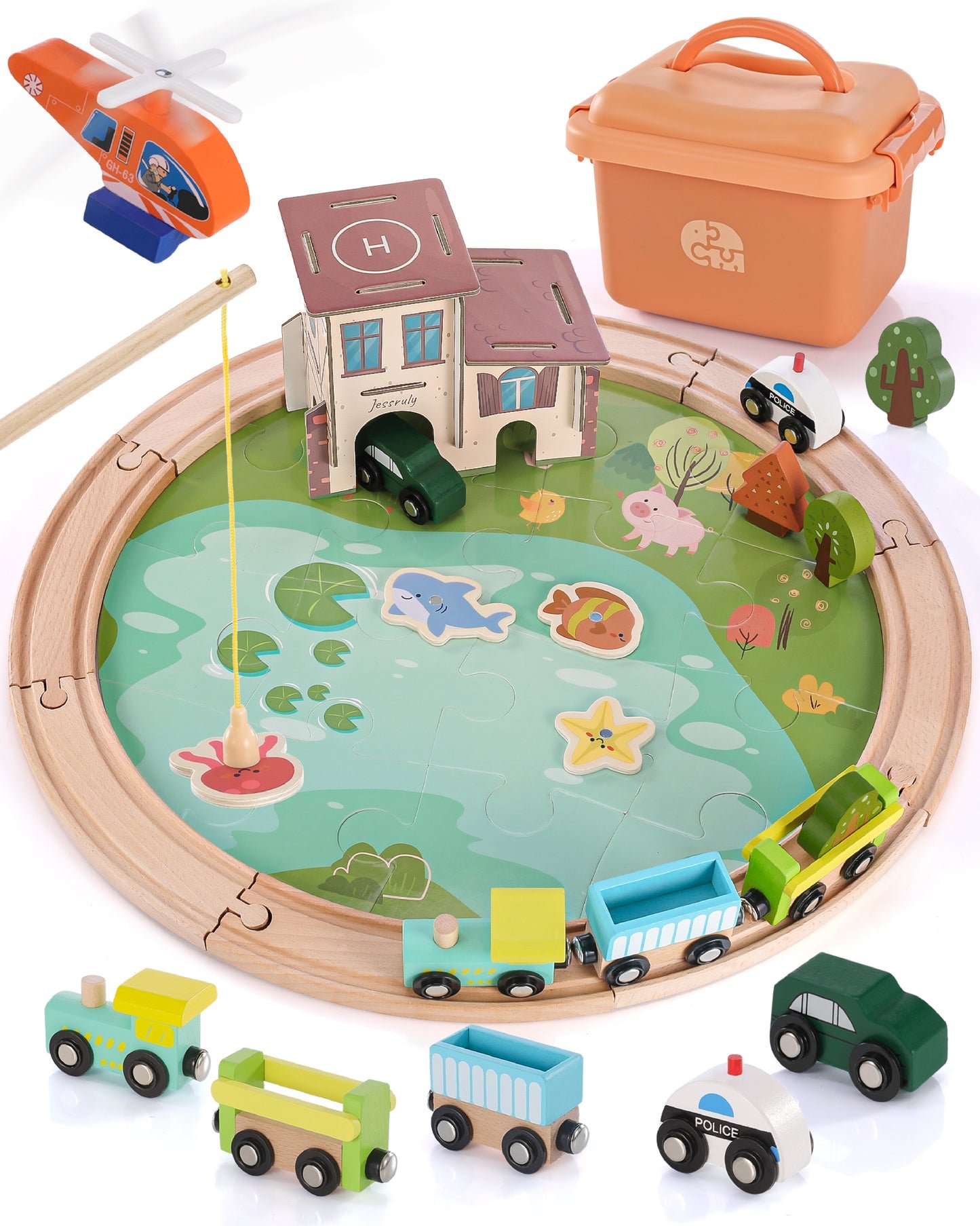 Jessruly® Wooden Train Track Set