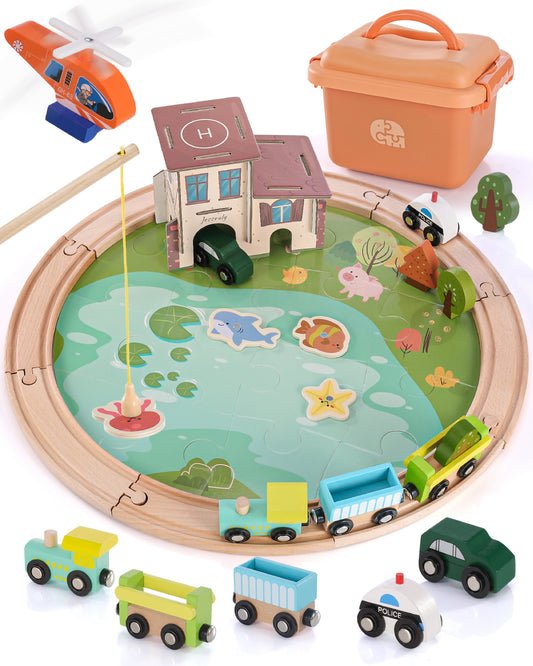 Jessruly® Wooden Train Track Set
